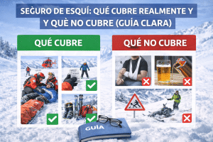 Seguro de esquí qué cubre realmente y qué no cubre (guía clara)