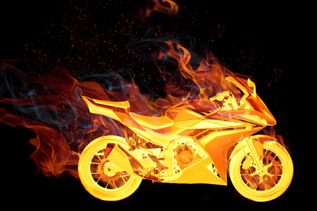 Incendio moto 